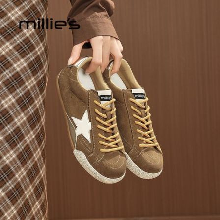 MILLIE'S/妙丽超火星星德训鞋女2026新休闲运动板鞋阿甘鞋小白鞋