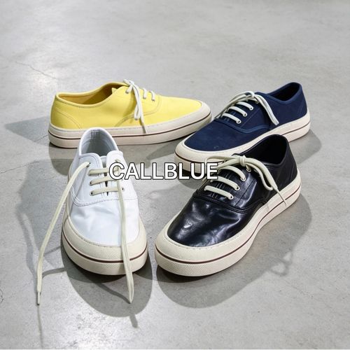 CALLBLUE『意式极简』Nantucket头层水洗牛皮帆布老钱运动休闲板鞋主图