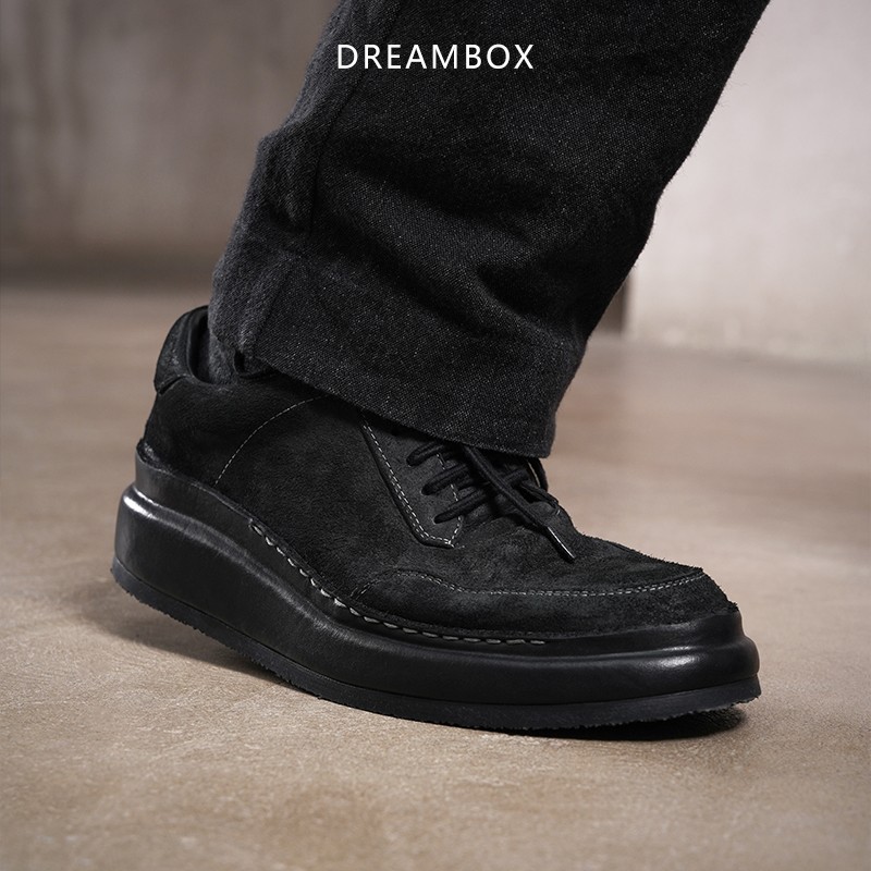 DREAMBOX钧博马反绒透气舒适时尚休闲鞋厚底防滑耐磨男士老爹鞋主图