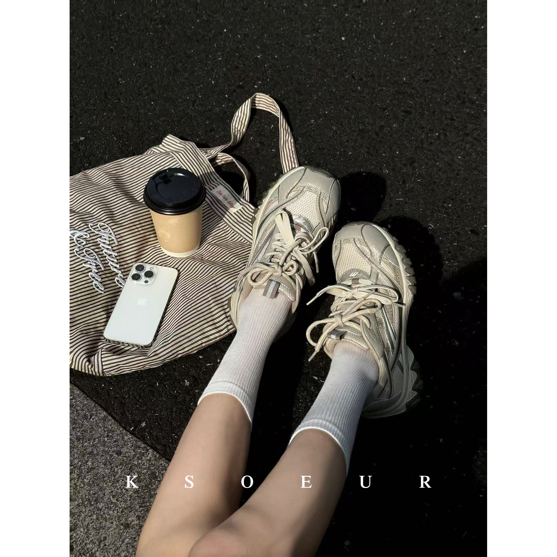K姐KSOEUR 流星爆闪老爹鞋 流线型闪钻百搭透气休闲女鞋主图