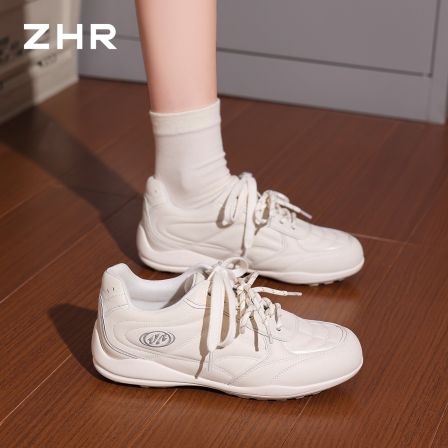 ZHR则则厚底德训鞋女2026秋季新款软底复古小白鞋百搭休闲运动鞋