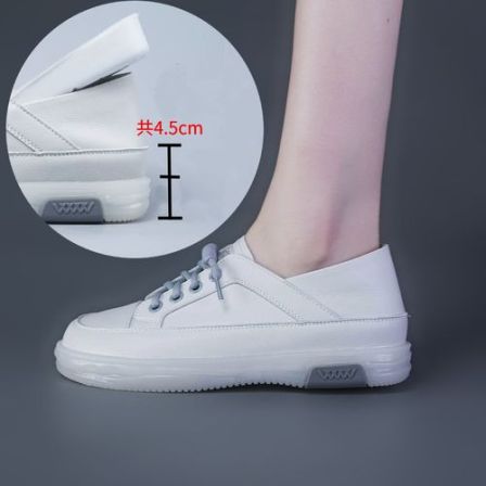 4.5cm内增高真皮小白鞋2026新款女鞋春夏薄款牛筋软底百搭休闲鞋