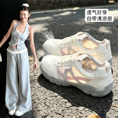 【FOXER】时尚德训鞋小个子夏季新款厚底网面透气百搭休闲运动鞋女主图