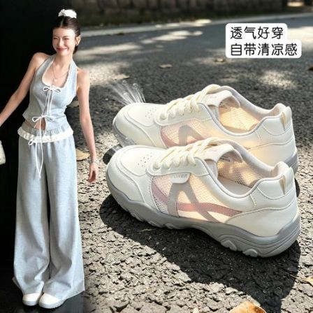 【FOXER】时尚德训鞋小个子夏季新款厚底网面透气百搭休闲运动鞋女