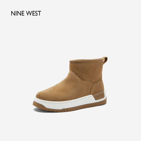 Nine West/玖熙雪地靴女冬季新款皮毛一体保暖棉鞋加绒加厚大棉靴