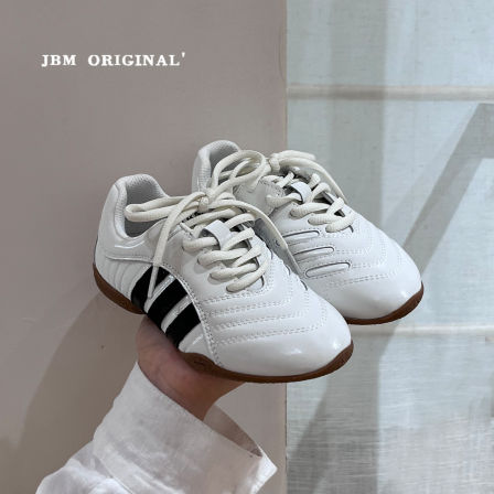 JBM 秋季儿童赛车芭蕾德迅鞋2026新款男女童休闲简约小白鞋运动鞋