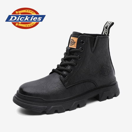 Dickies马丁靴男款2026秋季新款黑色厚底英伦风低帮男士工装靴子