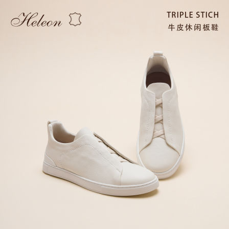 【意大利牛皮】HELEON 休闲男鞋 26秋季新款一脚蹬小白鞋商务板鞋