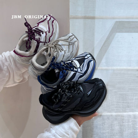 JBM 秋季儿童做旧擦色厚底老爹鞋2026新款男女童时尚欧美范运动鞋