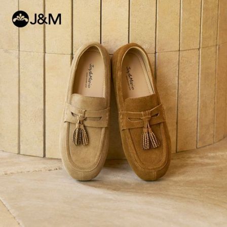 J&M/快乐玛丽复古乐福鞋女一脚蹬平底舒适百搭休闲软底单鞋98833W