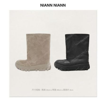 NiannNiann 四季款复古头层油蜡软磨砂皮内里羊皮河马短靴16617