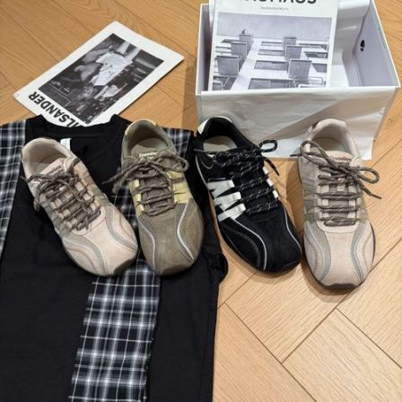 静岗逐风3cm | 真皮平底百搭透气潮流韩版户外系带休闲鞋