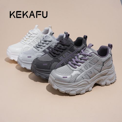 KEKAFU/珂卡芙【隐形增高9CM】网面厚底2026时尚休闲老爹鞋新款ins主图