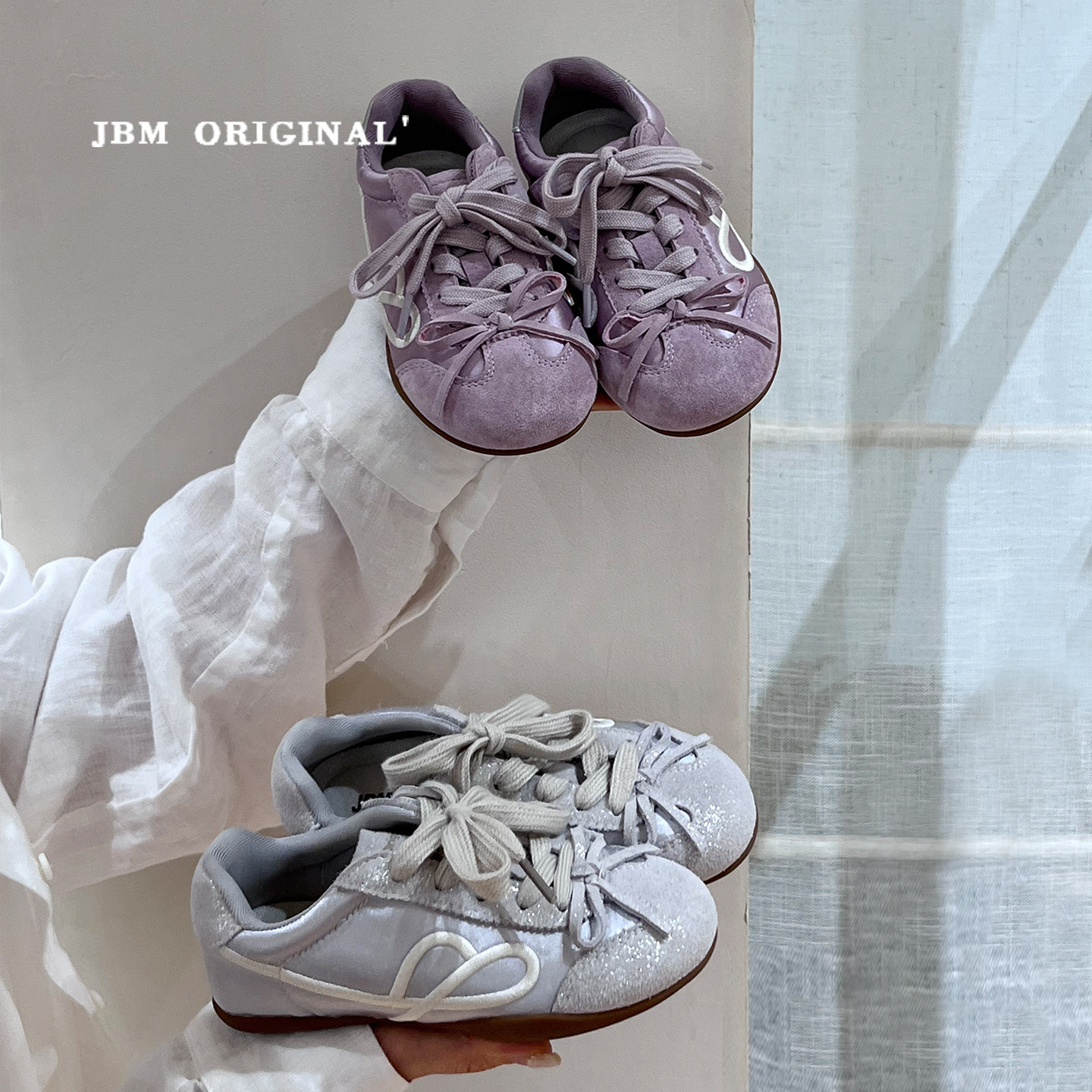 JBM 秋季女童芭蕾德训鞋2026新款儿童休闲蝴蝶结阿甘鞋百搭运动鞋主图