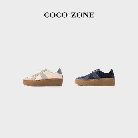 COCO ZONE刘一一经典复古德训撞色系带舒适休闲鞋CF2C1640