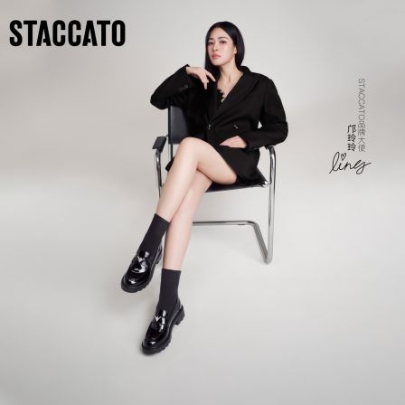 邝玲玲同款STACCATO×VERA WANG联名系列乐福鞋女EGB15CA6