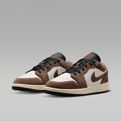 NIKE/耐克官方正品AJ1女子GS白摩卡低帮板鞋 燕麦格雷 553560-200主图