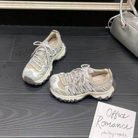 歌诗茵厚底老爹鞋女2026年秋季新款网面透气增高百搭休闲运动鞋