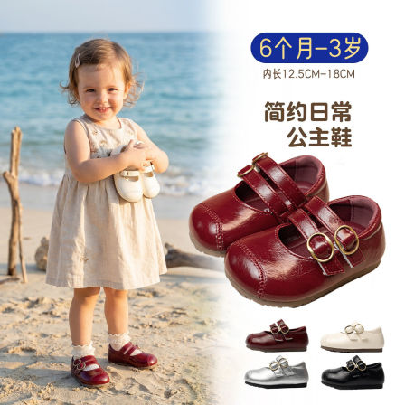 韩国Uamtor女宝宝小皮鞋秋季款小女孩红色浅口单鞋软底时尚公主鞋