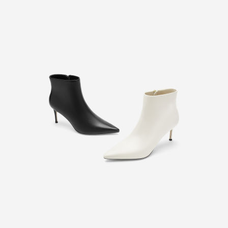 Nine West/玖熙新款2026秋冬尖头细跟短靴女踝靴气质通勤时装靴