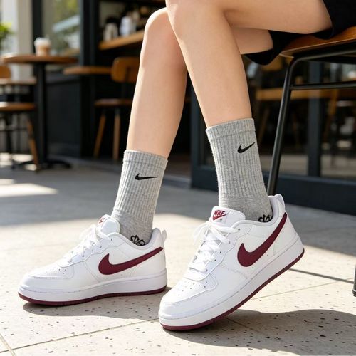 【国补】耐克NIKE女子大童新款经典瑰红court休闲百搭板鞋DV5456142主图