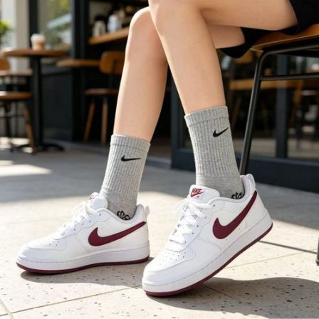 【国补】耐克NIKE女子大童新款经典瑰红court休闲百搭板鞋DV5456142