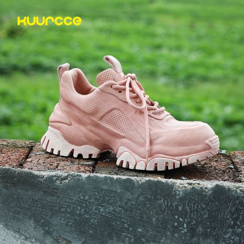 【kuurcce】水洗马皮复古设计师老爹鞋女百搭系带皮包底休闲运动鞋主图