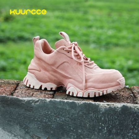 【kuurcce】水洗马皮复古设计师老爹鞋女百搭系带皮包底休闲运动鞋