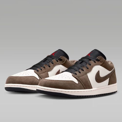 NIKE/耐克官方正品AJ1男子白摩卡低帮复古板鞋燕麦格雷553558-200主图