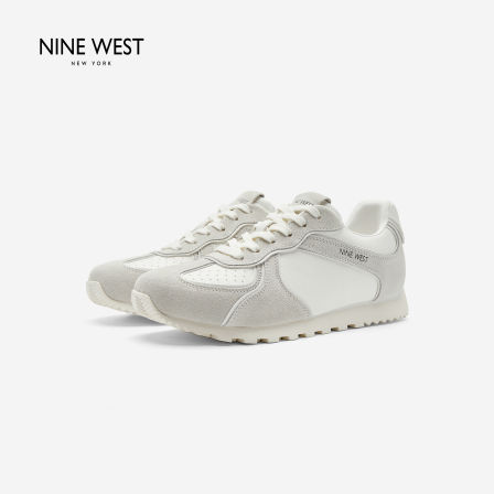 Nine West/玖熙通勤风厚底德训鞋女百搭舒适运动鞋圆头系带休闲鞋
