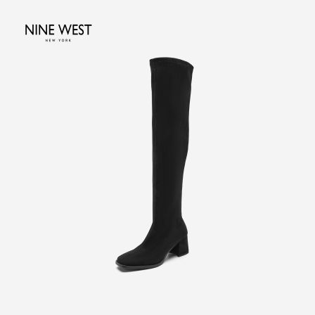 Nine West/玖熙新款2026秋冬方头粗跟过膝长靴女弹力高筒靴瘦瘦靴