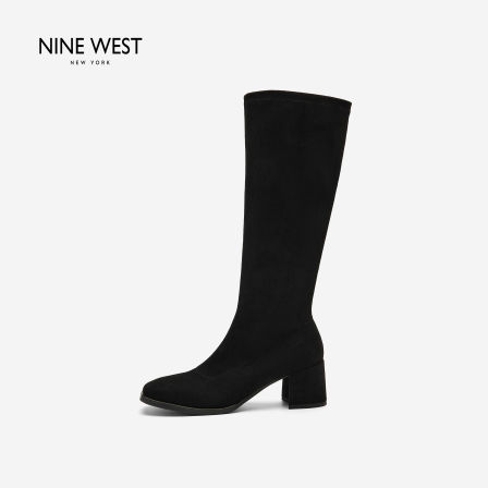 Nine West/玖熙新款2026秋冬黑色粗跟长筒靴女显瘦百搭气质时装靴