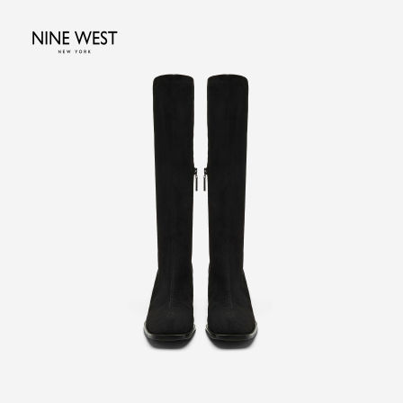 Nine West/玖熙新款2026秋冬黑色长靴女拉链瘦瘦靴通勤气质时装靴