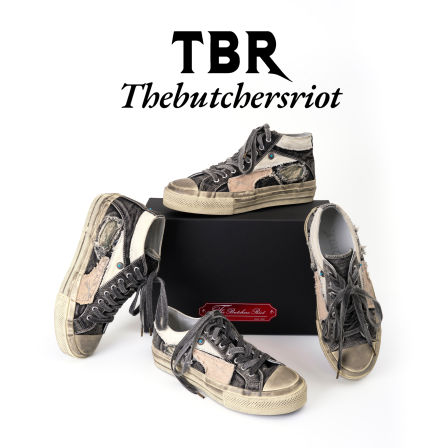 TBR水洗竹节牛仔古布拼接硫化帆布鞋高帮/低帮 男女同款