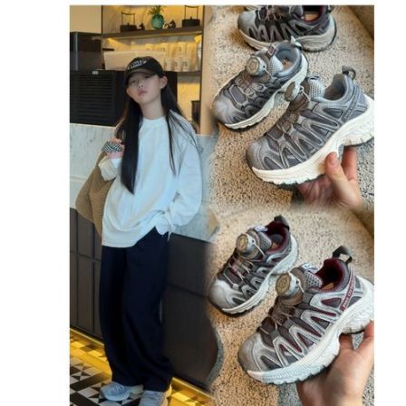 泡妈童装  小蒙蒙山系户外机能儿童秋季新款男童女童老爹鞋6001