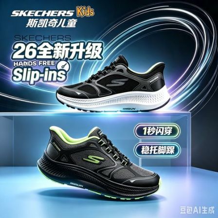 26秋上新【云跃-Slip ins】斯凯奇官方儿童童鞋网面舒适透气运动鞋