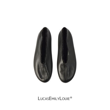 LucasEmilyLouie极简时尚圆头加绒浅口一脚蹬奶奶鞋260153