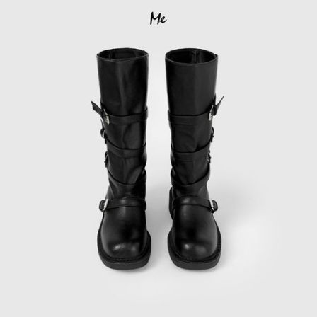 【罗马马丁靴】重磅小牛皮环形绑带时尚百搭休闲长筒鞋子MEHA1085