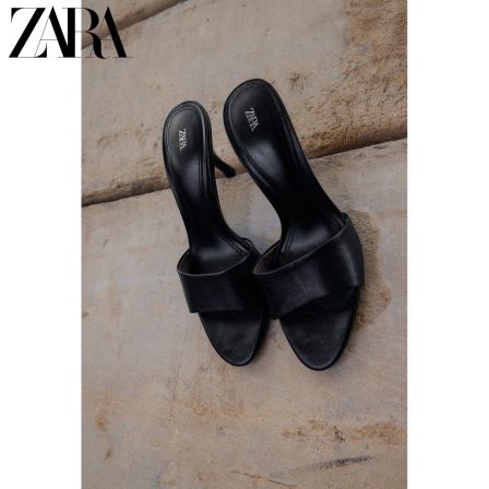 ZARA2026夏季新品  女鞋 穆勒鞋款式皮革细高跟凉鞋 3310810 800