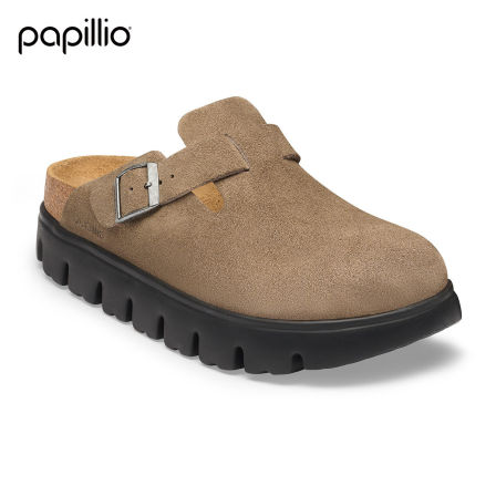 BIRKENSTOCK勃肯德国进口Papillio女款绒面革Boston厚底包头拖鞋