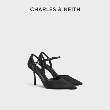 CHARLES&KEITH26秋季新款CK1-60280516气质尖头缎面细高跟鞋凉鞋