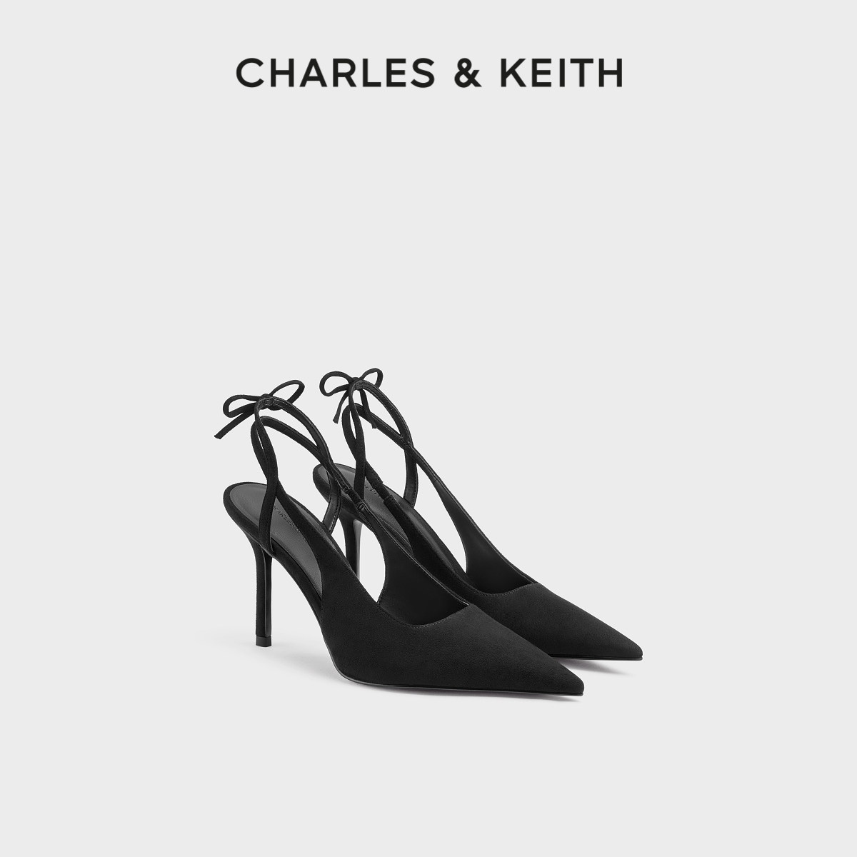 CHARLES&KEITH26秋季新款CK1-60280517尖头蝴蝶结高跟鞋细跟凉鞋主图