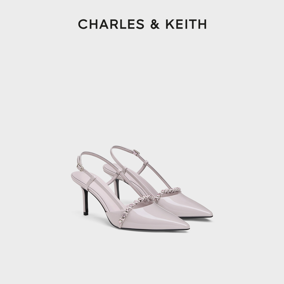 CHARLES&KEITH26秋季新款CK1-60580344优雅尖头闪钻细高跟鞋凉鞋主图
