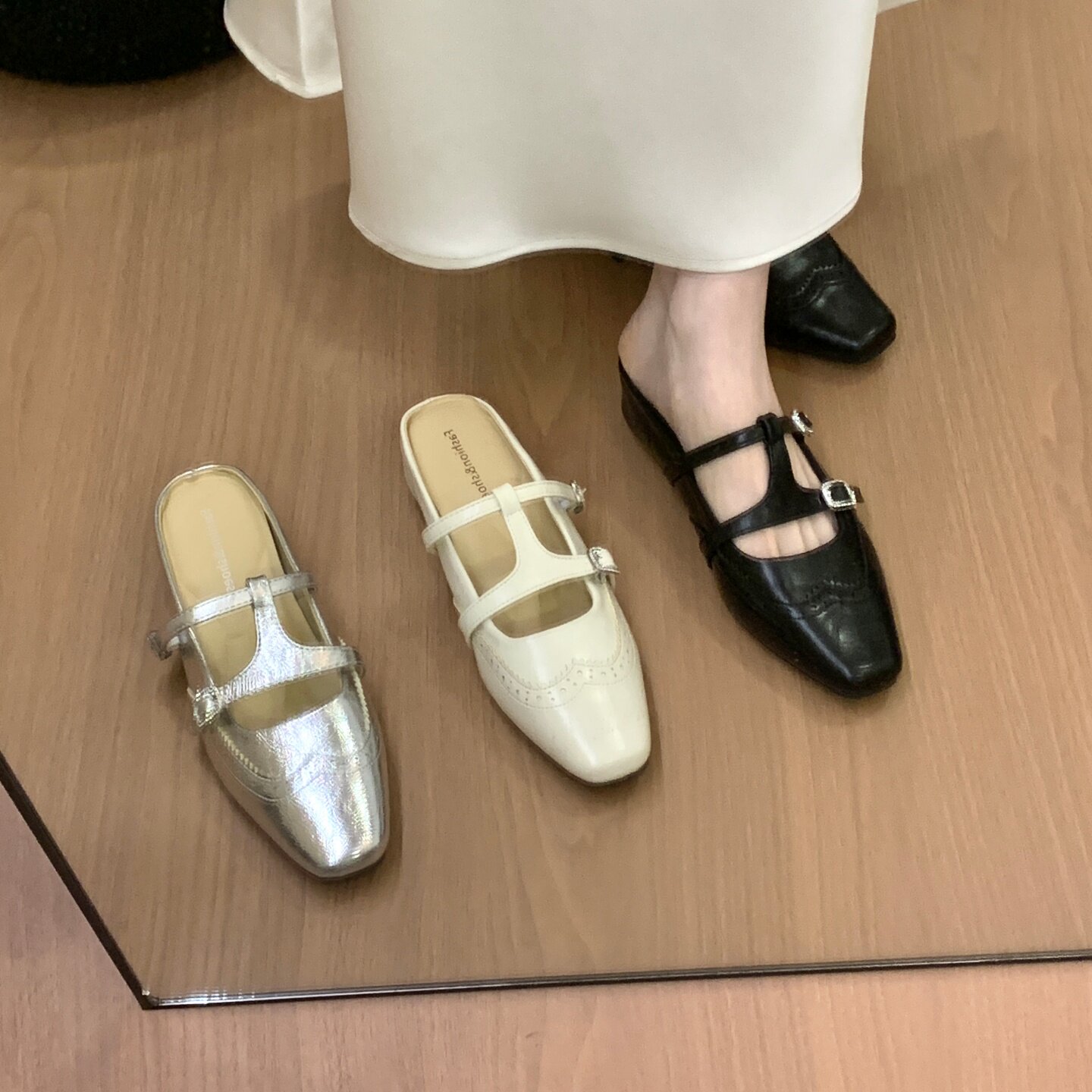 内增高玛丽珍包头半拖鞋女夏外穿2026新款一脚蹬气质配裙子凉拖鞋主图