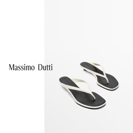 Massimo Dutti女鞋 2026夏季新款 白色简约中跟夹趾凉鞋 11708850001