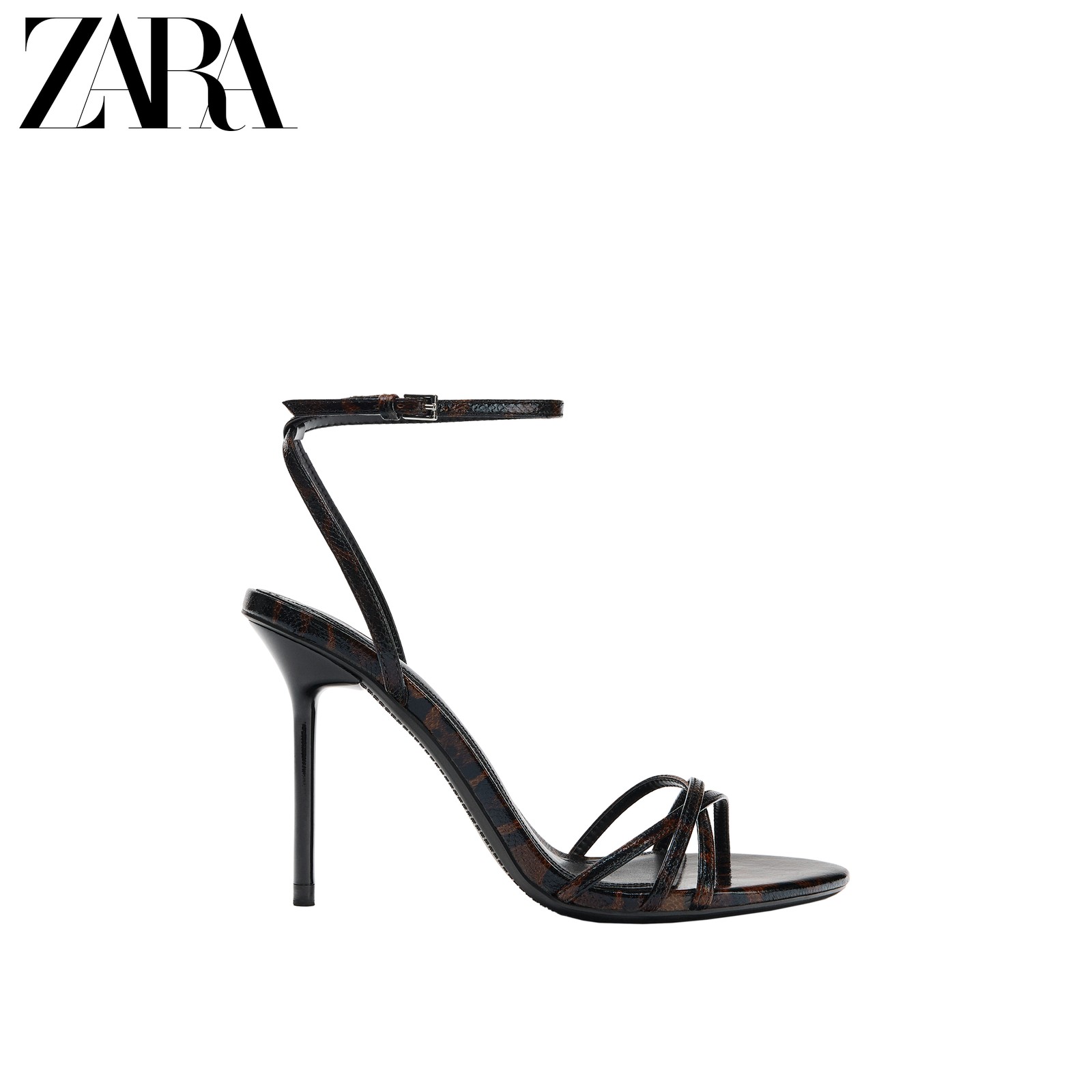 ZARA2026早秋新品 女鞋 复古个性款豹纹印花高跟凉鞋 3326810 195主图