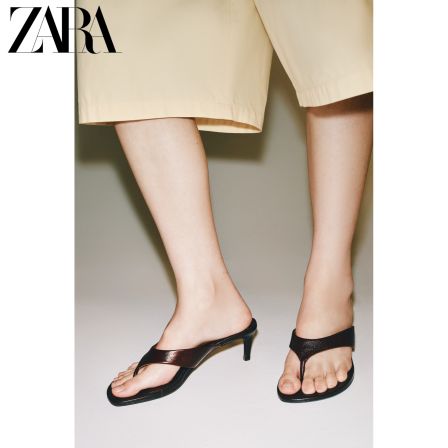 ZARA2026早秋新品 女鞋 法式优雅通勤款皮革猫跟凉鞋 1330810 116