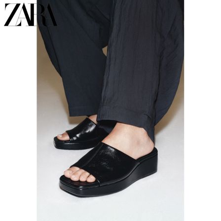 ZARA2026早秋新品 女鞋 百搭舒适增高款皮革厚底凉鞋 1620810 800