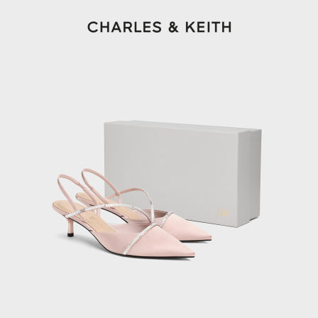 CHARLES＆KEITH26秋新款SL1-60920066时尚优雅闪钻高跟鞋凉鞋