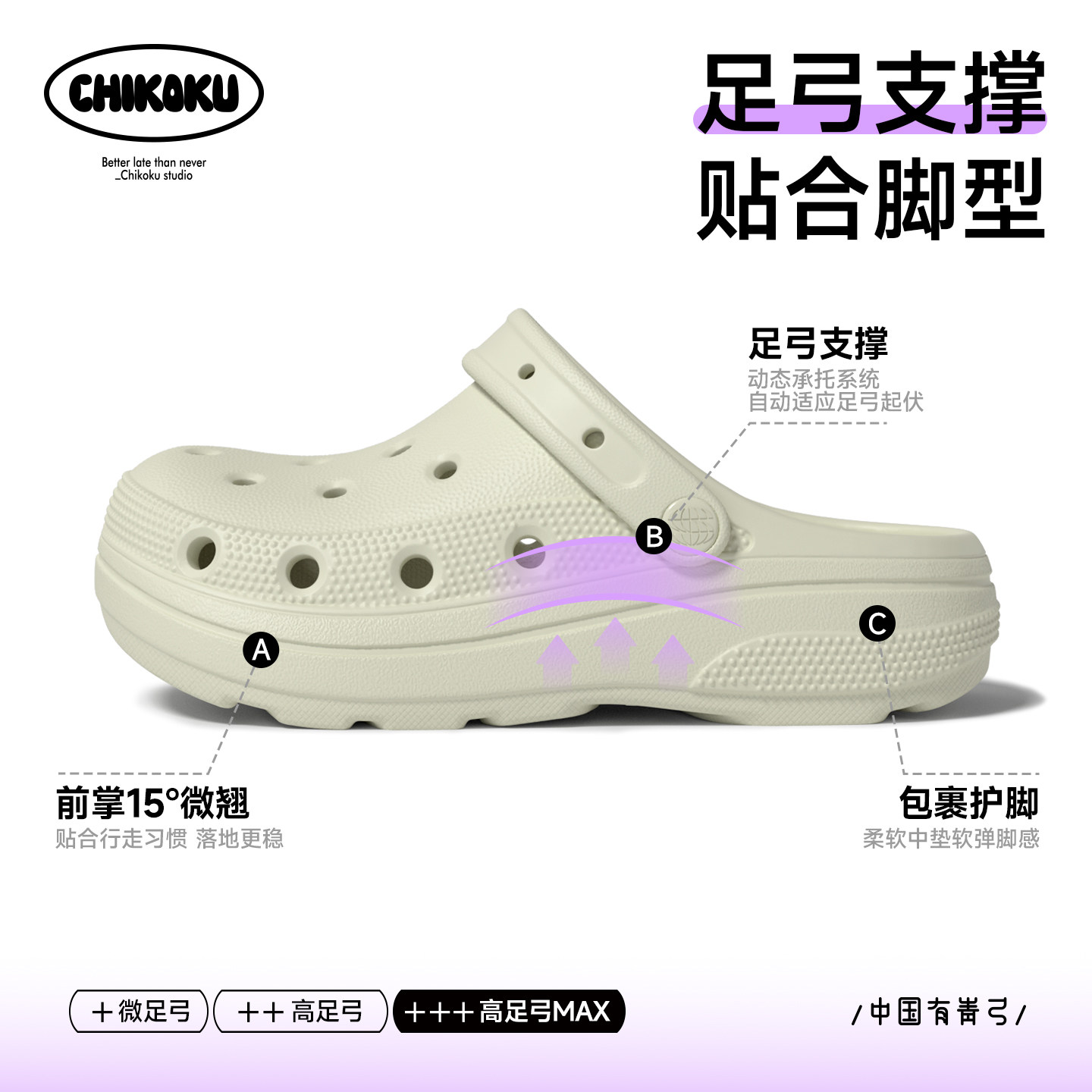 chikoku大鼓洞洞鞋女足弓支撑包头情侣凉拖外穿防滑厚底沙滩鞋男主图